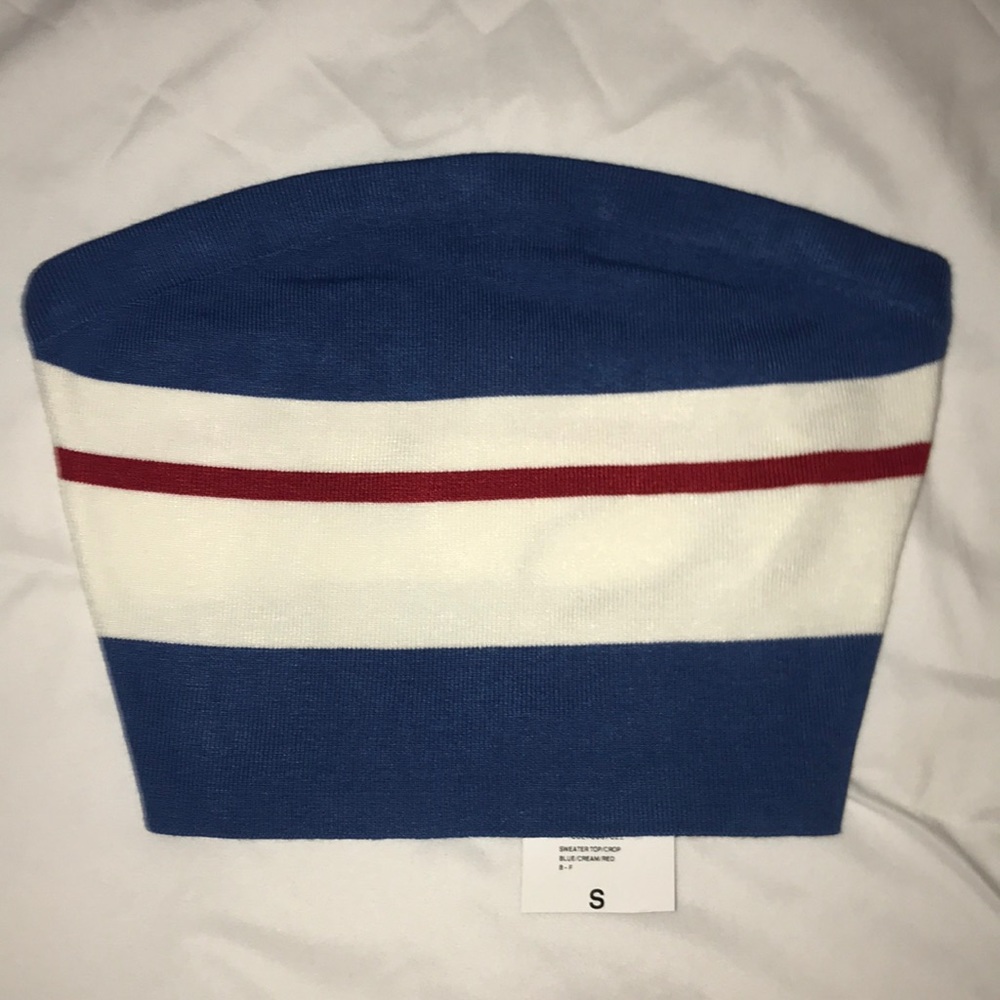Red white and blue strapless forever 21 top